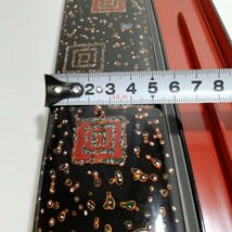 若狭塗 螺鈿細工 夫婦箸箱 26.6cm×5.6cm×高さ2.8cm [漆器 木製 日本美術 伝統工芸品 筆箱 漆塗り]_画像5