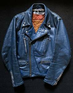 Highwayman 70s rider's jacket blue Lewis Leather Lewis Leathers Vintage Cyclone highway man GW last price decline 