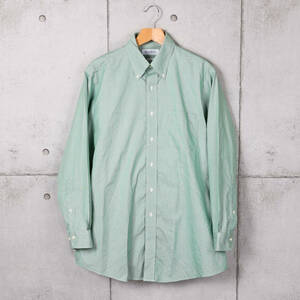 Brooks Brothers◆ハウンドトゥースチェック B.Dシャツ◆グリーン×ホワイト◆サイズ16.5-32/33