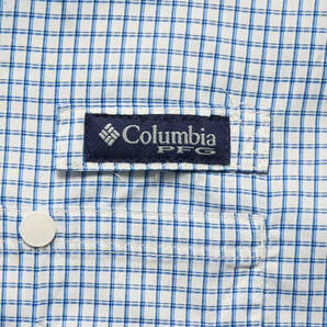 Columbiaコロンビア◆PFG ポリエステル フィッシングシャツ◆ホワイト×ブルー◆サイズXLの画像5