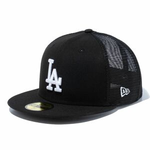 ニューエラ 59FIFTY トラッカー ロサンゼルス・ドジャース ブラック ホワイト 7 1/4 (57.7cm) 1個 [T便60] [T便 1/4]