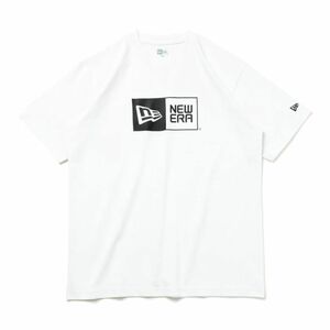 ニューエラ S/S Tシャツ コットン ボックスロゴ ホワイト ブラック M 1枚 [M便2.5] [M便 1/1]