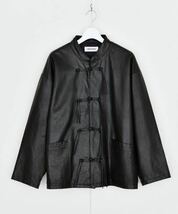 DISCOVERED ディスカバード Cow Leather China Shirt Blouson レザー チャイナ ジャケット 4 ブラック_画像1