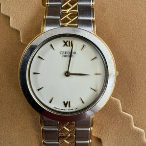 美品！セイコー クレドール 8N70-6160 QZ18KT YG×SS アイボリー文字盤 JWY メンズ 腕時計 SEIKO CREDOR セイコー 時計の画像1