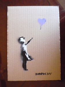  free shipping * Bank si-Banksy* genuine work guarantee * autograph equipped * cardboard . stencil art * serial number 14/25*Dismalandtizma Land a2
