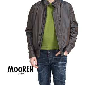 厳選 新着 新品 ムーレー MOORER ROCKEY-MV スタンドカラー ブルゾン ショート ジャケット 収納可能フード付 春夏 ダークパープル 398413