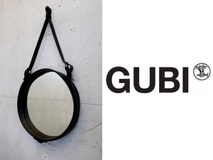 ■P367■展示品■デンマーク■GUBI/グビ■アドネ ウォールミラー /Adnet Wall Mirror■本革■45センチ■15万円■北欧■エルメス復刻■