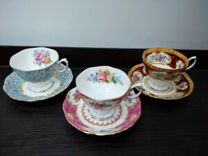 【使用品】ROYAL ALBERT -ロイヤルアルバート- カップ&ソーサー 3客セット