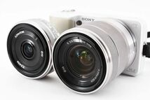 【実用光学美品】Sony ソニー nex-3 白 ミラーレス一眼 / E 16mm F2.8 / E 18-55mm F3.5-5.6 OSS ダブルレンズキット #431_画像2