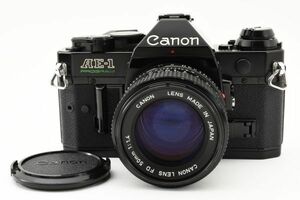 【実用外観美品】Canon キャノン AE-1 PROGRAM 黒 ブラック / NEW FD 50mm 1:1.4 MFレンズ #493