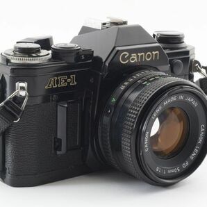 【実用品】Canon キャノン AE-1 黒 ブラック フィルム一眼カメラ / New FD 1.8 50mm MFレンズ #532の画像4