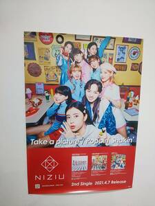 57007★NiziU Take a picture/Poppin' Shakin' 特典 告知 ポスター