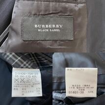 バーバリーブラックレーベル テーラードジャケット スーツ ウール ストライプ ビジネス 2B サイドベンツ 黒 40 L BURBERRY BLACKLABEL_画像8