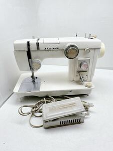 JANOME MODEL 802 ミシン 本体 フットコントロール ジャノメ 裁縫 手芸 当時物 レトロ ジャノメミシン 中古 通電OK 