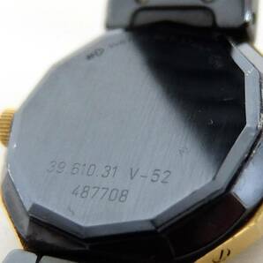 動作品 コルム CORUM アドミラルズカップ 39.610.31 V-52 ガンブルー ゴールド文字盤 コンビ ベルト デイト レディース腕時計の画像9
