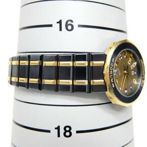 動作品 コルム CORUM アドミラルズカップ 39.610.31 V-52 ガンブルー ゴールド文字盤 コンビ ベルト デイト レディース腕時計の画像10