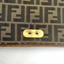 フェンディ FENDI セカンドバッグ クラッチバッグ Fマーク FFロゴ ブラウン系 送料無料 g0628zq032-100m 中古 古着 ブランド古着DB_画像3