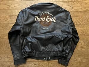 ハードロックカフェ　Hard Rock Cafe GUAMレザージャケット ライダースジャケット 革ジャン　本革　Mサイズ