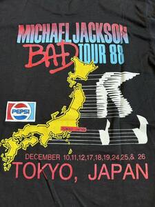 マイケル・ジャクソン　Michael Jackson BAD TOUR 1988 JAPAN TOUR Tシャツ　Mサイズ