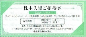 名鉄インプレス 日本モンキーパーク 他 株主入場券 24年7月15日まで
