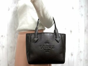 極美品 LOEWE ロエベ ヘリテージ トートバッグ ハンドバッグ バッグ レザー 茶 69056Y