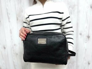 極美品 DOLCE&GABBANA ドルチェ＆ガッバーナ ドルガバ セカンドバッグ ハンドバッグ バッグ レザー 黒 メンズ 69039