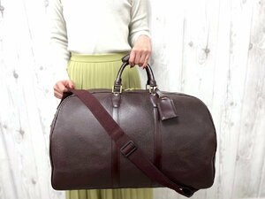 極美品 LOUIS VUITTON ルイヴィトン タイガ ケンダルGM アカジュー ボストンバッグ ショルダー バッグ M30116ボルドーA4可2WAYメンズ69177Y