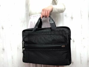 極美品 TUMI トゥミ ビジネスバッグ ハンドバッグ バッグ ナイロン×レザー 黒 A4収納可 メンズ 69577