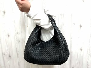 極美品 BOTTEGAVENETA ボッテガヴェネタ イントレチャート ハンドバッグ ショルダーバッグ バッグ レザー 黒 70037Y