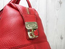 未使用展示品 TOD'S トッズ ハンドバッグ ショルダーバッグ バッグ レザー 赤 2WAY 69220_画像10