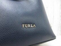 極美品 新品同様 FURLA フルラ コスタンザ ハンドバッグ ショルダーバッグ バッグ レザー 紺×黒 2WAY 69408_画像9