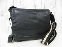 美品 BALLY バリー ショルダーバッグ トートバッグ バッグ レザー×キャンバス 黒 A4収納可 メンズ 69615Y_画像2