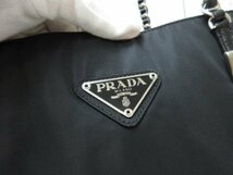 極美品 PRADA プラダ テスート トートバッグ ショルダーバッグ チェーンショルダー バッグ ナイロン×レザー 黒 69895_画像9