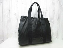 極美品 PRADA プラダ トートバッグ ハンドバッグ バッグ ナッパレザー 黒 A4収納可 メンズ 70045Y_画像3