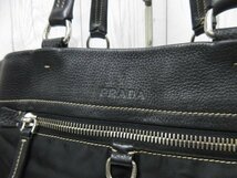 極美品 PRADA プラダ テスート トートバッグ ショルダーバッグ バッグ ナイロン×レザー 黒 A4収納可 69941_画像9