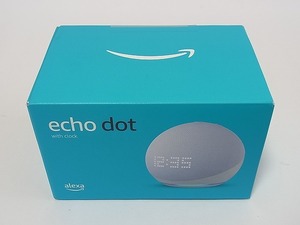 【新品】Echo Dot with clock エコードットウィズクロック 第5世代 時計付きスマートスピーカー with Alexa グレーシャーホワイト アレクサ