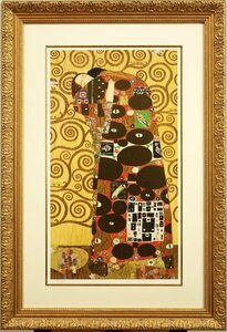 ★ Последняя цена снижение ◆ Новая сумма ◆ Gustav Klimt "Hug" Популярный дизайн Рекомендуемый предмет! Большой формат шелковый экран Густав Климт ★