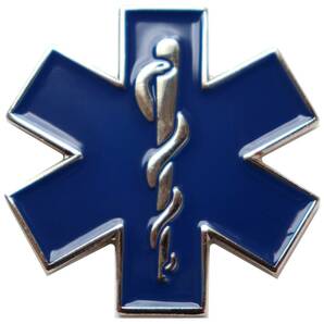 アスクレピオスの杖 ピンバッジ 救急医療のシンボルマークをデザインしたピンズ 命の星 合金製