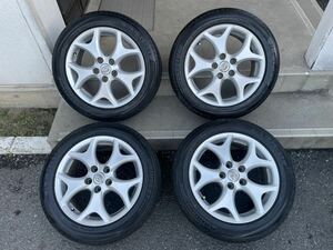 トヨタ　50系　エスティマ　純正アルミ　17×7J +50 5穴　PCD114.3 ブリヂストン レグノ　ノーマルタイヤ 215/55R17 4本セット