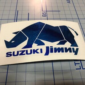 英語ジムニー ステッカー サイ ロゴ ブルー 鏡面メッキ風ステッカー 222