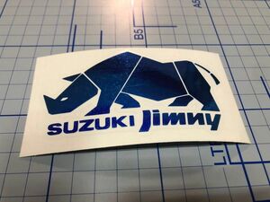英語ジムニー ステッカー サイ ロゴ ブルー 鏡面メッキ風ステッカー 222