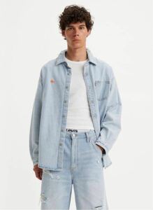 ERL × Levi's 定価8万 コラボ オーバーシャツ 23FW 新品 リーバイス インディゴ デニム ジャケット パンツ 長袖 人気商品 Lサイズ