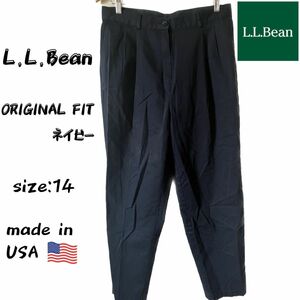 L.L.Bean オリジナルフィットパンツ サイズ14 メンズ チノパン ワークパンツ ネイビー パンツ ボトムス　アウトドア