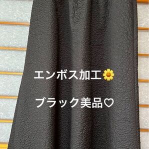 お花柄エンボス加工フレアスカート ブラック サイズM