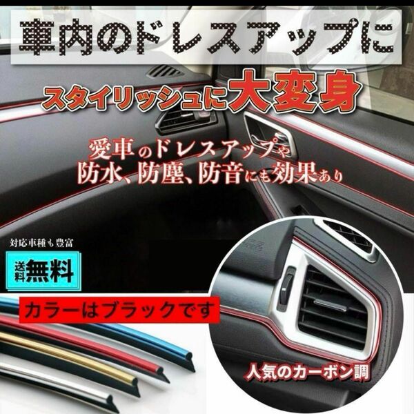 ドアモールガード 10m ブラック モール ドアガード ドアエッジプロテクター　24時間以内発送　黒　ドレスアップ　車　愛車
