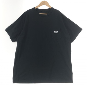 【中古】TATRAS バックロゴプリント ポケット付き クルーネック 半袖 Tシャツ ブラック タトラス[240010421806]