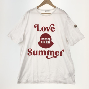 【中古】MONCLER Love Summer Tシャツ XXL ホワイト モンクレール[240010421809]