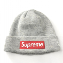 【中古】Supreme × NEW ERA Box Logo Beanie ニット帽 グレー シュプリーム ニューエラ[240010424139]_画像1