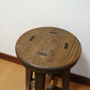 【ほぞ組】木製スツール 座面幅30cm×高さ58cm 丸椅子 stool の画像3
