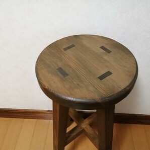 【ほぞ組】木製スツール 座面幅30cm×高さ58cm 丸椅子 stool の画像5